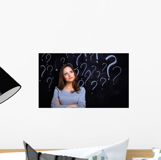 Young Girl with Question Wall Decal