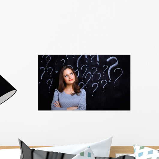 Young Girl with Question Wall Decal