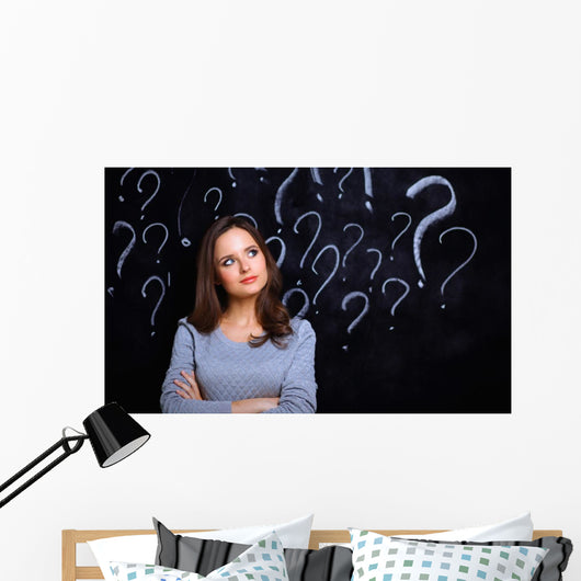 Young Girl with Question Wall Decal