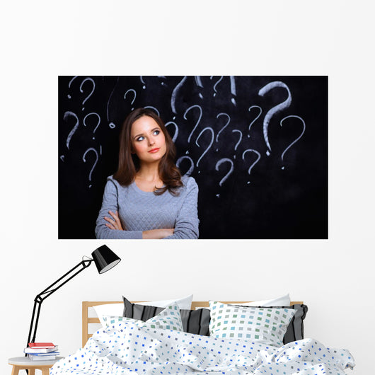 Young Girl with Question Wall Decal