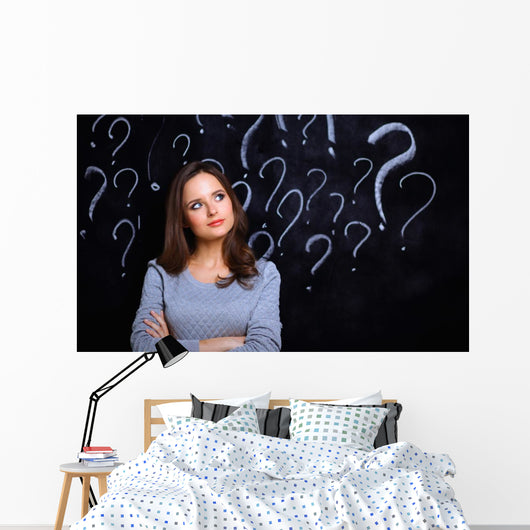 Young Girl with Question Wall Decal