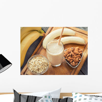 Fresh Made Banana Smoothie Wall Decal shown on a wall