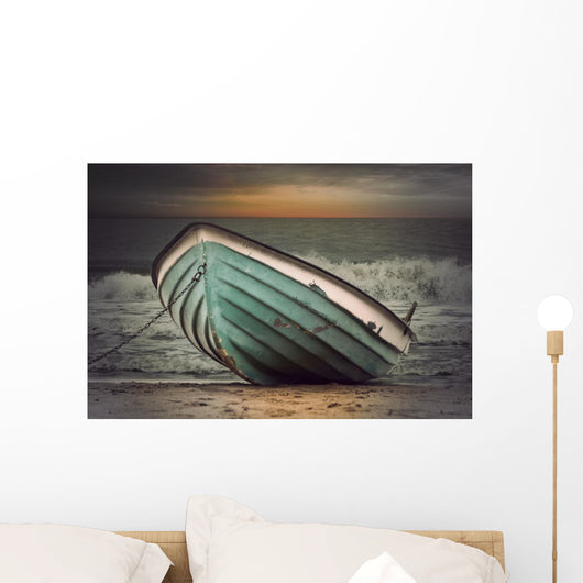 Vintage Boat Stormy Weather Wall Decal