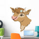 Brown Cow Head with Wall Decal