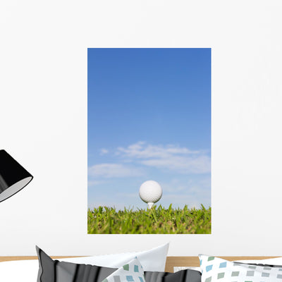Golf Ball Tee with Wall Decal shown on a wall
