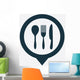 Cutlery Icon Map Pin Wall Decal