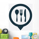 Cutlery Icon Map Pin Wall Decal