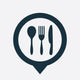 Cutlery Icon Map Pin Wall Decal
