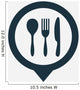 Cutlery Icon Map Pin Wall Decal