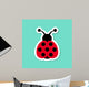Seven Spot Ladybird Label Wall Decal