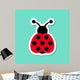 Seven Spot Ladybird Label Wall Decal