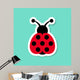 Seven Spot Ladybird Label Wall Decal