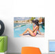 Woman Relaxing Luxury Resort Wall Decal
