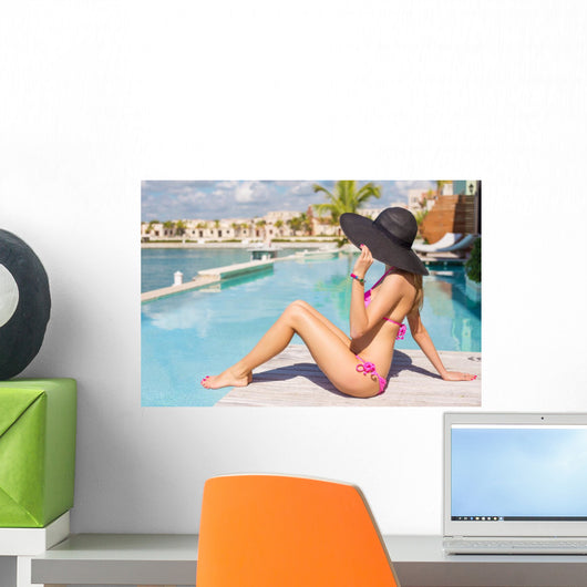 Woman Relaxing Luxury Resort Wall Decal