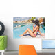 Woman Relaxing Luxury Resort Wall Decal