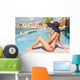 Woman Relaxing Luxury Resort Wall Decal