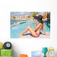 Woman Relaxing Luxury Resort Wall Decal