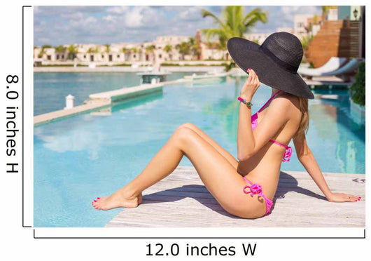 Woman Relaxing Luxury Resort Wall Decal