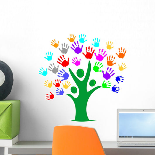 Friendship Hands Tree Team Wall Decal