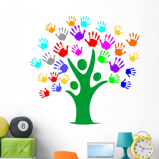Friendship Hands Tree Team Wall Decal