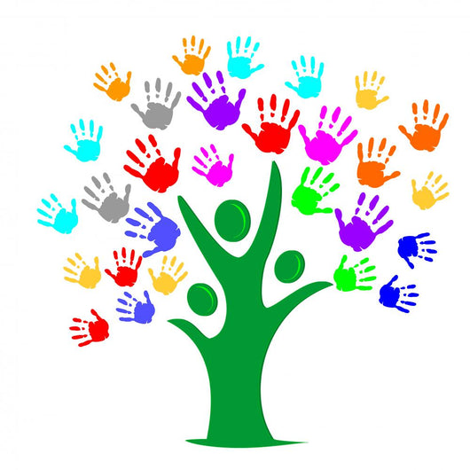 Friendship Hands Tree Team Wall Decal