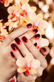 Women's Manicure with Maroon-red Wall Decal