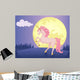 Moon and Unicorn Wall Decal Design 3