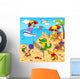 Animals Resting Beach Vector Wall Decal