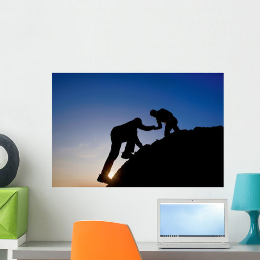 Silhouette Helping Hand between Wall Decal Design 3