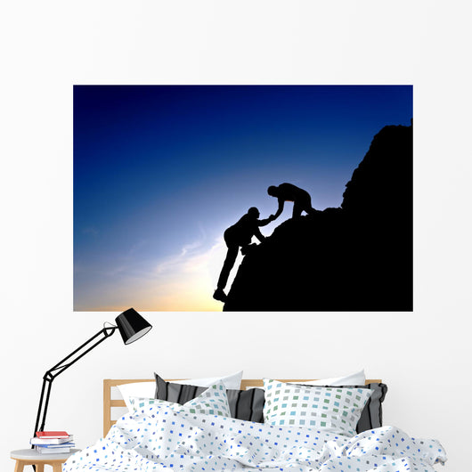 Silhouette Helping Hand between Wall Decal Design 2