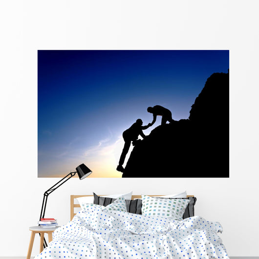 Silhouette Helping Hand between Wall Decal Design 2