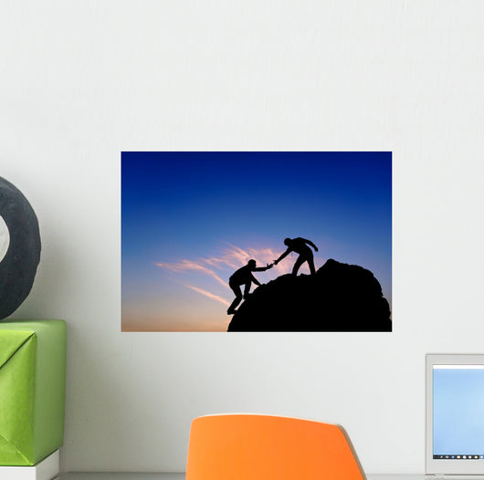 Silhouette Helping Hand between Wall Decal Design 1