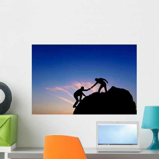 Silhouette Helping Hand between Wall Decal Design 1