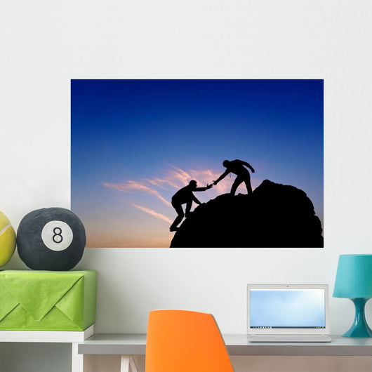 Silhouette Helping Hand between Wall Decal Design 1