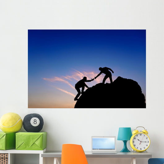 Silhouette Helping Hand between Wall Decal Design 1
