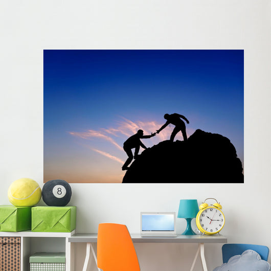 Silhouette Helping Hand between Wall Decal Design 1