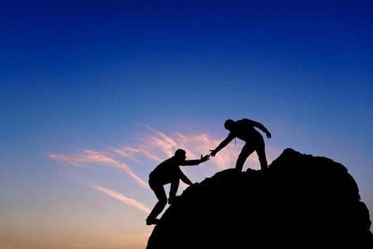 Silhouette Helping Hand between Wall Decal Design 1