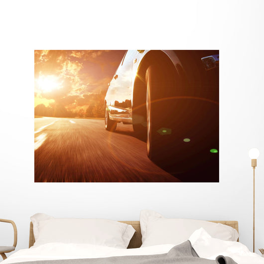 Front Side Black Car Wall Decal