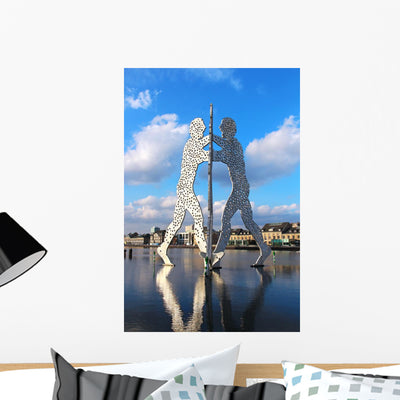 Molecule Man Sculpture Spree Wall Decal shown on a wall