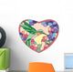 Flowers Heart Hummingbird Wall Decal