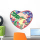 Flowers Heart Hummingbird Wall Decal