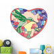 Flowers Heart Hummingbird Wall Decal