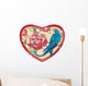 Birds Flowers Heart Wall Decal