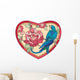 Birds Flowers Heart Wall Decal