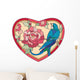 Birds Flowers Heart Wall Decal