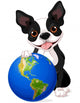 Boston Terrier Earth Day Wall Decal