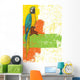 Blue and Yellow Parrot Wall Decal
