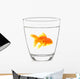 Goldfish Glass with White Wall Decal