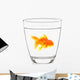 Goldfish Glass with White Wall Decal