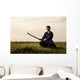 Kendo Fighter Holding Bokuto Wall Decal